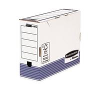 Bankers Box Boîte Archives Dos 10cm System, Montage Automatique, Carton Recyclé Blanc/Bleu