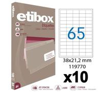 10 Boîtes De 6500 Étiquettes - Format 38x21,2mm - Etibox - Apli 119770