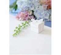 10 Boîtes en carton blanches avec ruban 5,2 x 5,2 cm - Blanc