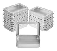10 Boîtes Métalliques Rectangulaires Avec Fenêtre Transparente - 88x60x16mm Argent, Qualité Alimentaire, Coins Arrondis, Petite Boîte De Rangement Pour Bonbons, Cadeaux, Loisirs Créatifs & Voyage