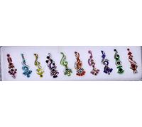 10 Bollywood Designer Bindis Premium Crystal Jewels Mettallic Bindi Stickers Tattoos Forehead Tika