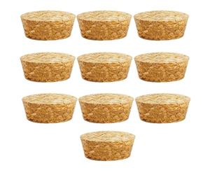 10 bouchons en liège coniques en bois pour vin, bouchons de liège réutilisables pour sceller les bouteilles, accessoires pour bar, bricolage, cuisine (53x48x18 mm)