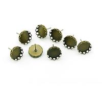 10 boucles d'oreille Bronze Antique pour 12 mm cabochon de Vintage Parts, Bijoux DIY
