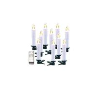 10 bougies à LED sans fil avec télécommande - Blanc