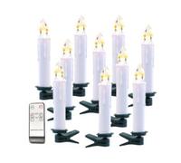 10 bougies à LED sans fil avec télécommande - Blanc