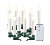 10 bougies à LED sans fil pour sapin de Noël d'extérieur avec télécommande Lunartec