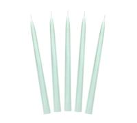PartyDeco - 10 BOUGIES FLAMBEAUX CONIQUE 5H 24CM SAUGE