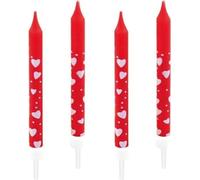 10 bougies Lovely Moments rouges, 7,5 cm