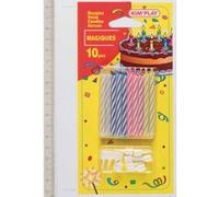 10 bougies magiques avec 10 bobèches WDK Multicolore G