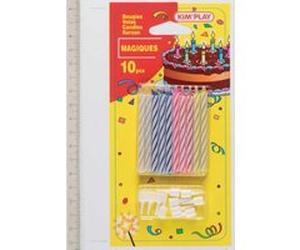 10 bougies magiques avec 10 bobèches WDK Multicolore G