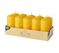 10 bougies piliers - Diamètre : 40 mm - 90 mm - Jaune doré