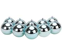 10 Boules de Noël Couleur Extra-Large 100 mm - décorations pour Arbres de Noël (Glace Bleue)