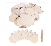 10 boules de Noël rondes en bois avec étiquettes, décorations de Noël à faire soi-même, ornements de Noël for le Nouvel An(12x10cm)