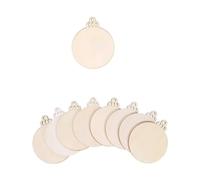 10 boules de Noël rondes en bois avec étiquettes, décorations de Noël à faire soi-même, ornements de Noël for le Nouvel An(9x7.6cm)