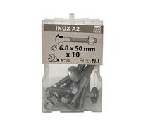 10 boulons TRCC 6 x 50mm inox A2 - Vissal