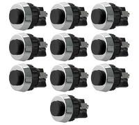 10 bouton NA normalement ouvert diamètre 19 mm, bouton noir, unipolaire, rond, trou de montage 15 mm M15, fixation à vis avec virole, panneau 12 V 220 V 0,7 A, contacts à souder, micro, mini, NO