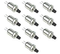10 bouton NA normalement ouvert diamètre 3 mm, bouton noir, unipolaire, rond, trou de montage 5 mm M5, fixation à vis avec virole, panneau 12 V 220 V 0,5 A, contacts à souder, micro, mini, NO