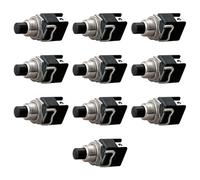 10 bouton NC normalement fermé diamètre 10 mm, noir unipolaire, rond, trou de montage 12 mm M12, fixation à vis avec virole, panneau 12 V 220 V 4 A, contacts à souder, micro, mini