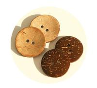 10 boutons en bois de coco naturel, pour la décoration de vêtements et la couture de coupe-vent,Boutons de noix de coco,28 mm