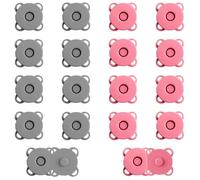 10 Boutons Magnétiques, 14mm Boutons-Pression Magnétiques et Lisses pour Sacs Bouton-Pression Magnétique en Forme de Prune Fermeture à Pression Magnétique pour Vêtements (Rose, Gris)