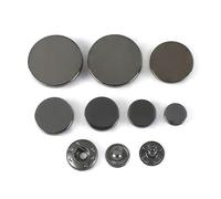 10 boutons pression métalliques de 10 à 25 mm, parfaits pour les vêtements et les accessoires de couture,Noir de canon,18 mm
