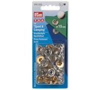10 Boutons Pression << Sport Et Camping >> Recharges Argent 15mm