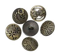 Lot de 5 boutons en bois de qualité supérieure à coudre - Motif floral - Marron foncé - 6 cm - Boutons de manteau, scrapbooking, décoration