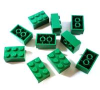 10 briques LEGO Brick 2 x 3 en vert