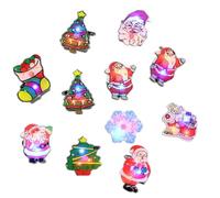 10 Broches de Noël Clignotantes à LED Broche de Dessin Animé pour Noël pour Enfants & Adultes - Fêtes, Anniversaires, Pochettes Surprises de Noël, Cadeaux Invités