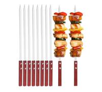 10 Brochettes De Barbecue PCS Avec Manche En Bois Résistant À La Chaleur, Plat À Kebab 35 Cm Brochettes De Barbecue Réutilisables, Accessoires De Barbecue, Kebab Polyvalent