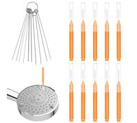 10 Brosse Pommeau Douche, avec 10 Pics de Nettoyage Outil de Nettoyage de Petits Trous Anti-Colmatage Mini Crevasse Poils de Pomme de Douche pour Écart de Buse, Salle de Bain Domestique