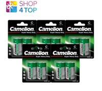 10 CAMELION C batteries R14P Long Life super heavy duty 1.5V UM2 2500mAh 2BL New