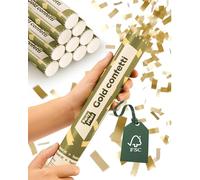10 Canons à Confettis de Mariage Or Mat - Premier Confetti en Papier FSC® au Monde - Facile et Sûr à Utiliser