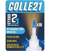 10 Canules TRANSPARENTE de Précision diamétre 22GA pour colle Super Glue Cyanoacrylate Colle21 | Canules Universelle pour bricolage et modélisme