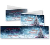 10 Cartes De Noël Nostalgiques En Set Avec Enveloppes: Format Déplié 42 X 10,5 Cm (Xl Panorama), Grandes Cartes Pliées Avec Sapin De Noël Dans La Neige, Multilingue (11163)