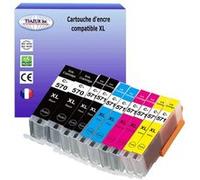 T3AZUR - 10x Cartouches compatibles avec Canon PGI-570XL CLI-571 XL pour Canon Pixma TS8050 TS8051 TS8052 TS8053 TS9050 TS9055