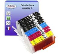 10 Cartouches compatibles avec Canon PGI-580, CLI-581 XL pour Canon Pixma TS9100 TS9150 TS9155 TS9500 TS9540 TS9541C TS9550 TS9551C Noire + Couleur G