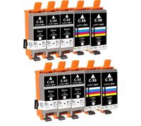 10 Cartouches d'encre Compatible avec Canon PGI-35 CLI-36 pour Pixma IP100 IP110 IP110 + Battery IP110 Series MINI260 TR150 IP100v IP110 Battery 260 Mini