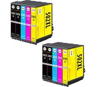 10 Cartouches d'encre Compatible avec Epson 502XL Multipack pour WF2860 WF2860dwf WF2865 WF2865dwf WF2880 WF2880dwf WF2885 WF2885dwf XP5100 XP5105 XP5115 XP5150 XP5155