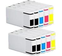10 Cartouches D'Encre Compatible Pour Epson T7021 T7022 T7023 T7024 (4 X Noir + 2 X Cyan + 2 X Magenta + 2 X Jaune) Avec Imprimante Epson Wp4015Dnwp4025Dwwp4515Dn Wp4525Dnf[ENC942764]