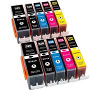 10 Cartouches d'encre compatibles avec puce pour Canon PGI- 525BK CLI- 526BK CLI- 526C CLI- 526M CLI- 526Y , 2 x 2 x noir noir 2 x 2 x 2 x bleu jaune rouge