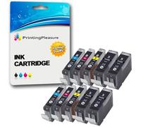 10 Cartouches d'encre compatibles pour Canon Pixma iP3300, iP3500, iX3300, iX3500, iX4000, iX5000, MP510, MP520, MP520X, MX700 | PGI-5BK, CLI-8C, CLI-8M, CLI-8Y