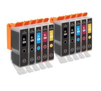 10 Cartouches d'encre (Set) pour remplacer Canon PGI-525 & CLI-526 XL Compatible