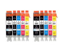 Go Inks 2 Ensemble de 5 Cartouches d'encre à remplacer PGI-580 & CLI-581 Compatible/Non-OEM pour PIXMA Imprimantes (10 Encres)