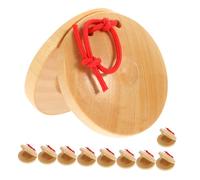 10 Castagnettes À Doigts en Bois Instrument De Musique pour Bébé Castagnettes À Doigts pour Salle De Classe Instrument De Percussion en Bois À Faire Soi-Même pour Enfants Et