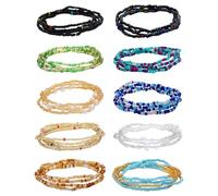 10 Chaînes De Taille Pour Femmes, Chaînes De Perles De Taille Élastiques, Chaînes De Ventre Pour Filles, Chaînes De Danse Du Ventre D'Été, Chaînes Décoratives De Taille, Chaînes De Corps