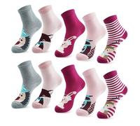 10 chaussettes pour enfants L & K-II en coton au hasard pour tout-petits à motifs mignons chaussettes pour enfants colorées 2823