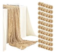 10 Chemin Beige Chemins de Table en étamine de 10 Pieds de Large, chemins de Table en Gaze, chemins de Table bohème pour fête Nuptiale, Mariage, fête d'anniversaire, décorations de Table