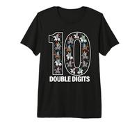 10 Chiffres d'anniversaire Chevalier Cavalier Double T-Shirt Haut de Gamme