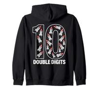10 Chiffres Double Anniversaire fusée Sweat à Capuche